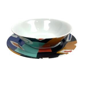 Seltmann Weiden Authentics Porcelain Abstract Print Bowl Plate Replacement Set
